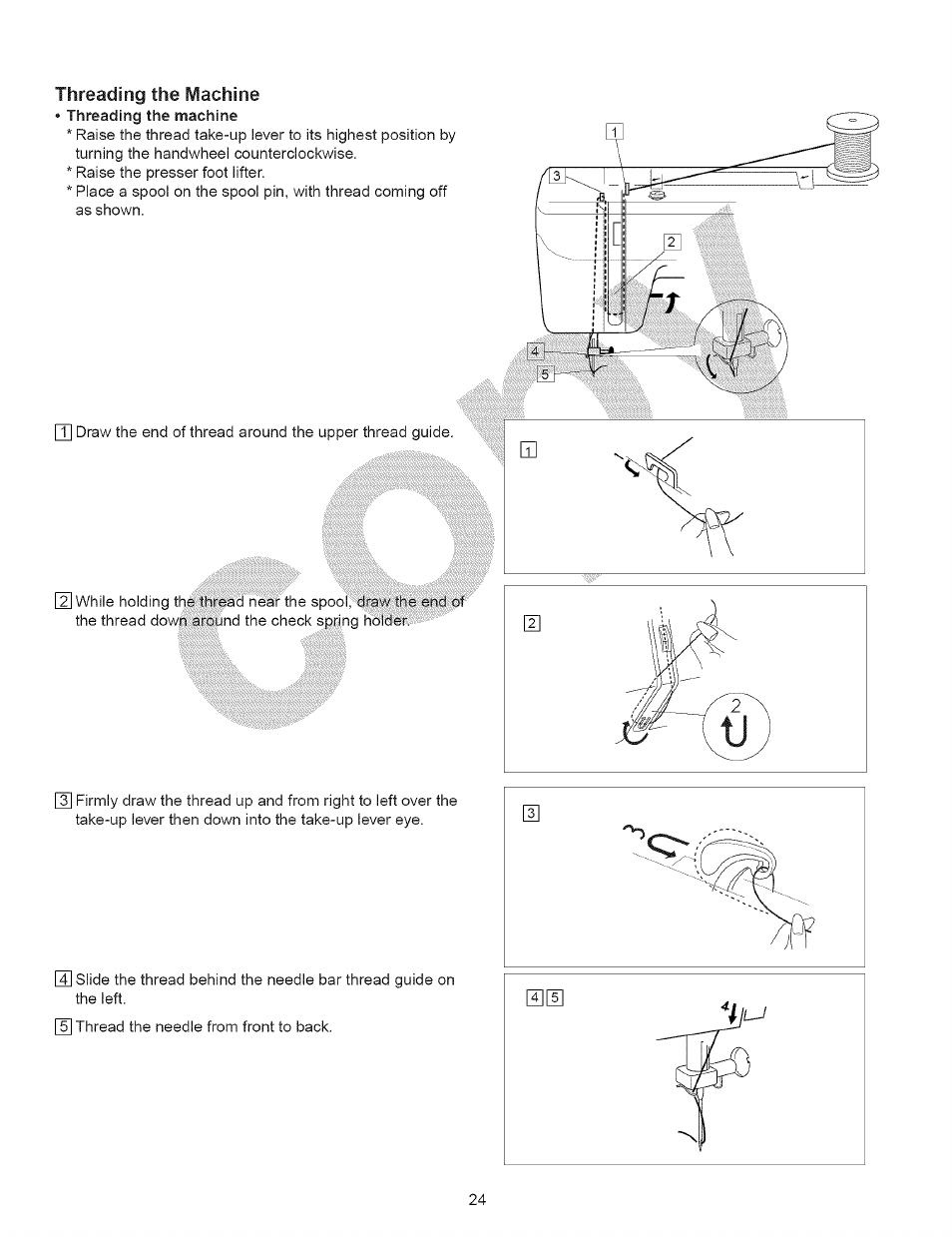 Threading the machine | Kenmore 15343 User Manual | Page 36 / 67