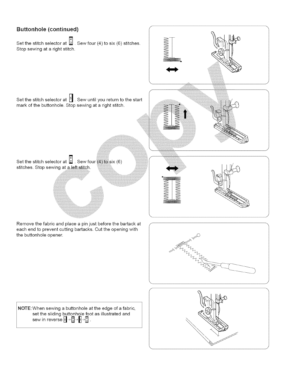 Buttonhole (continued) | Kenmore 15343 User Manual | Page 56 / 67