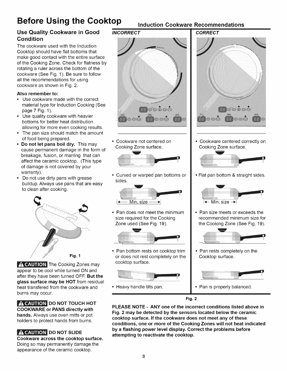 Before using the cooktop, Induction cookware recommendations, Use quality cookware in good condition | Kenmore 790.4292 User Manual | Page 8 / 18