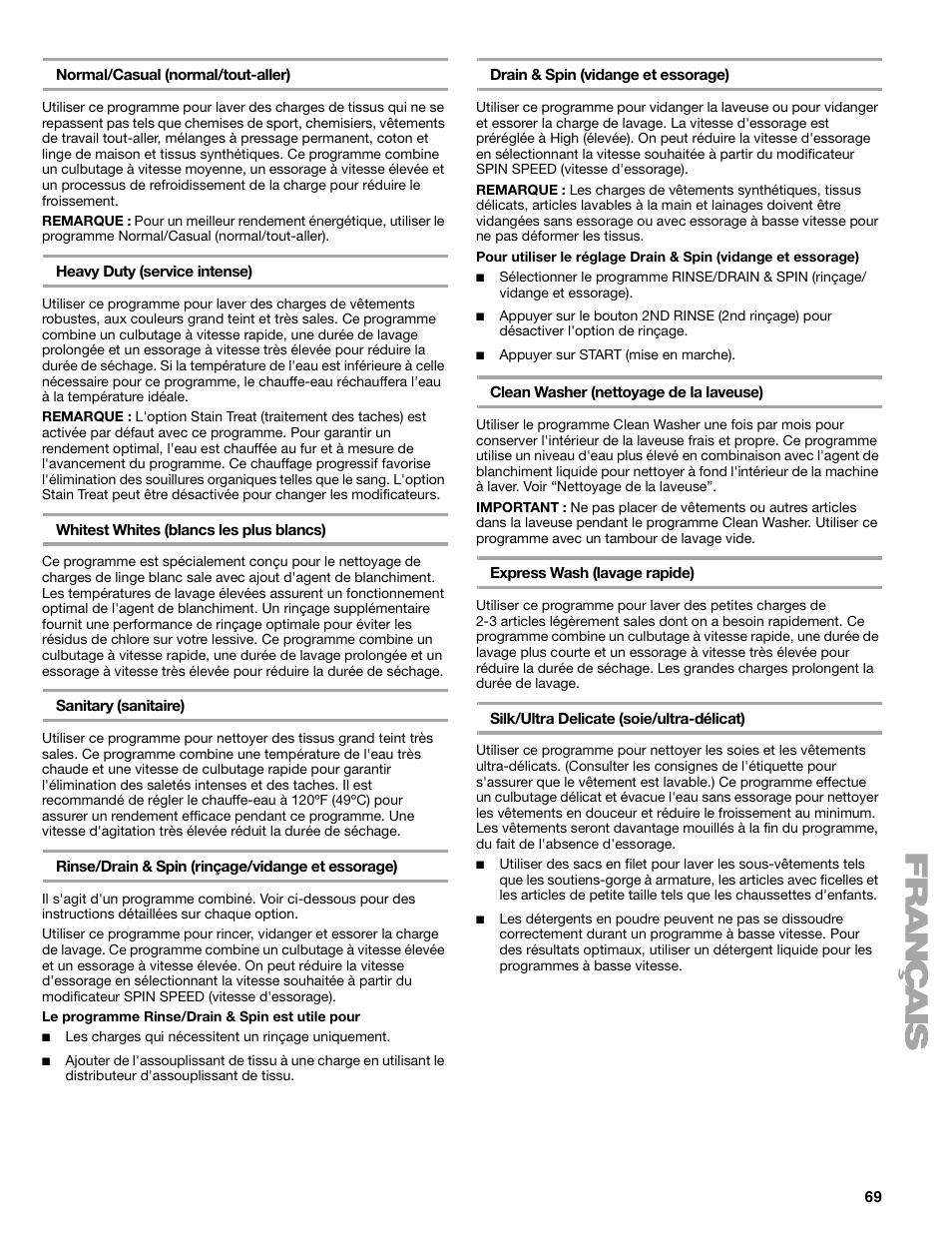Kenmore 110.4708 User Manual | Page 69 / 80