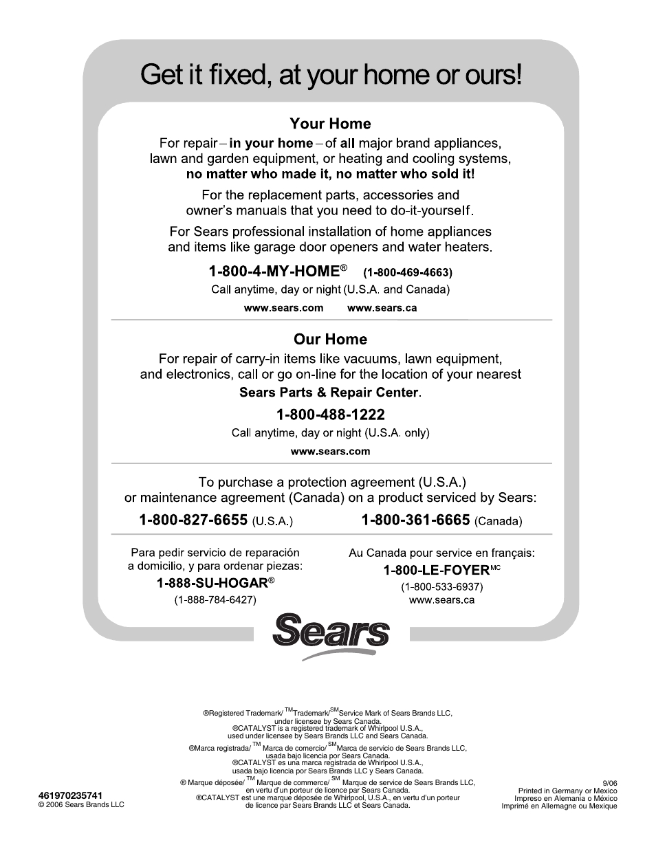 Kenmore 110.4708 User Manual | Page 80 / 80