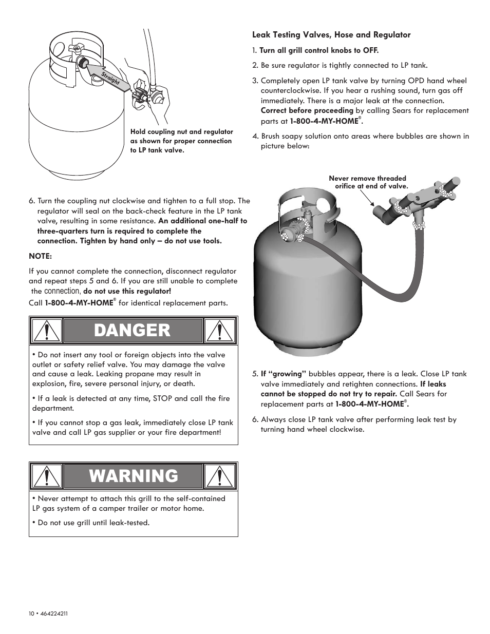 Danger, Warning | Kenmore ELITE 464224211 User Manual | Page 10 / 28