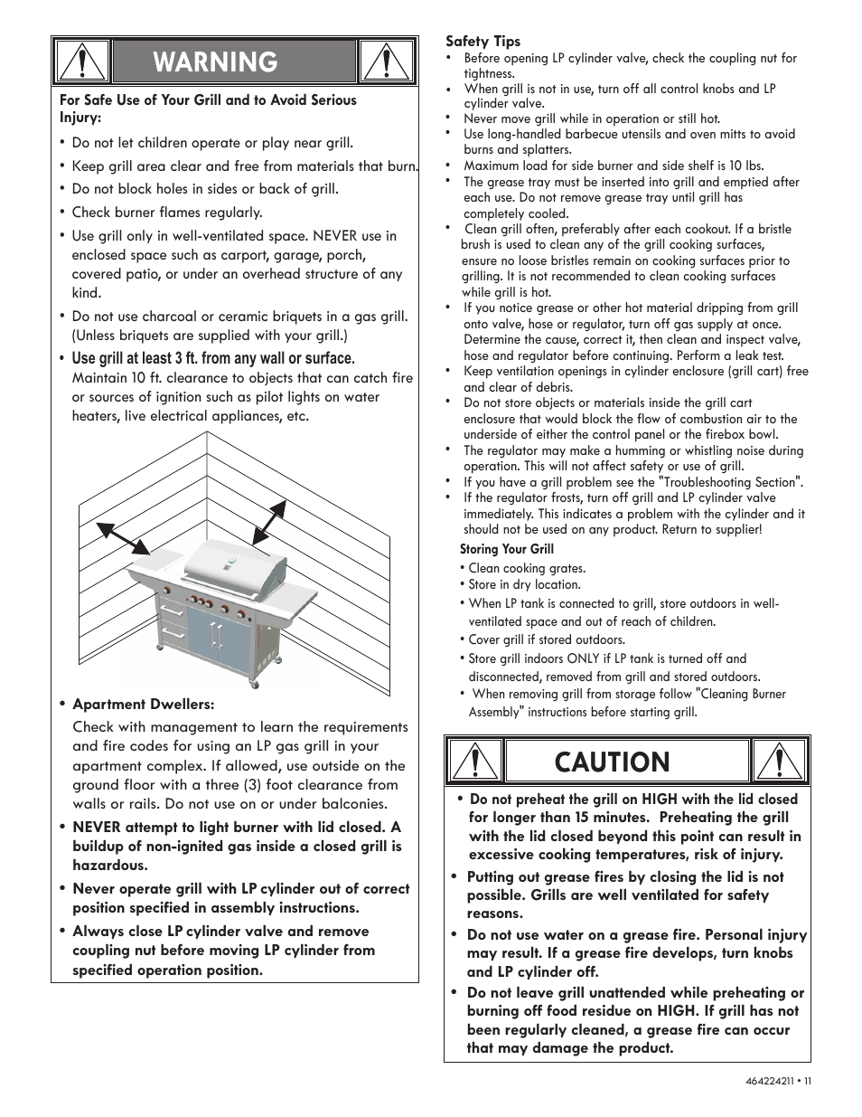 Warning, Caution | Kenmore ELITE 464224211 User Manual | Page 11 / 28