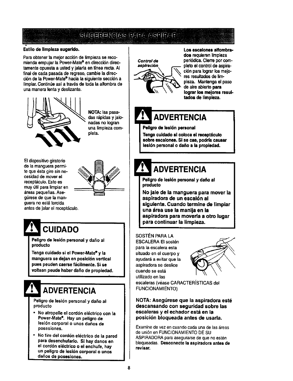 Cuidado, Advertencia | Kenmore 11 User Manual | Page 28 / 40