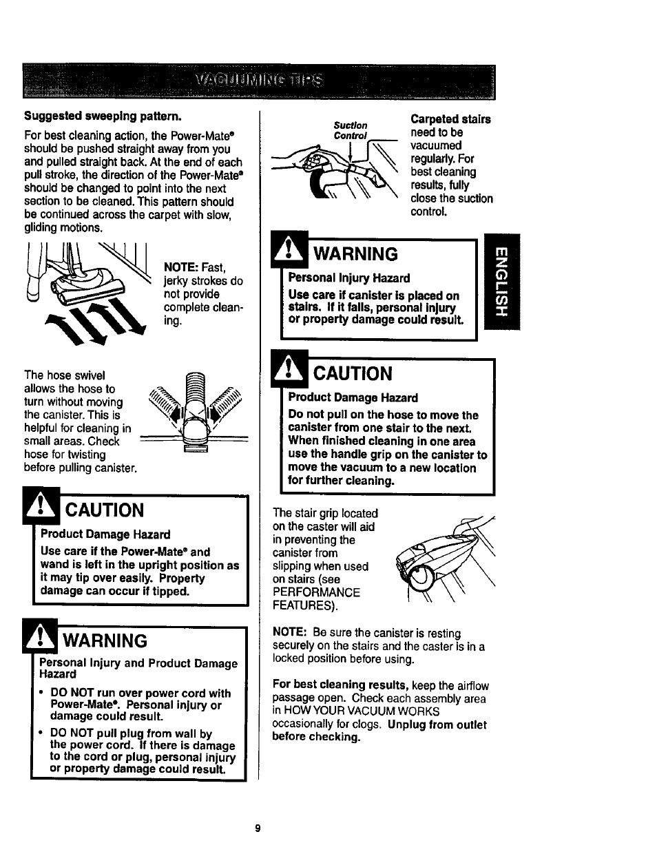 Caution, Warning | Kenmore 11 User Manual | Page 9 / 40