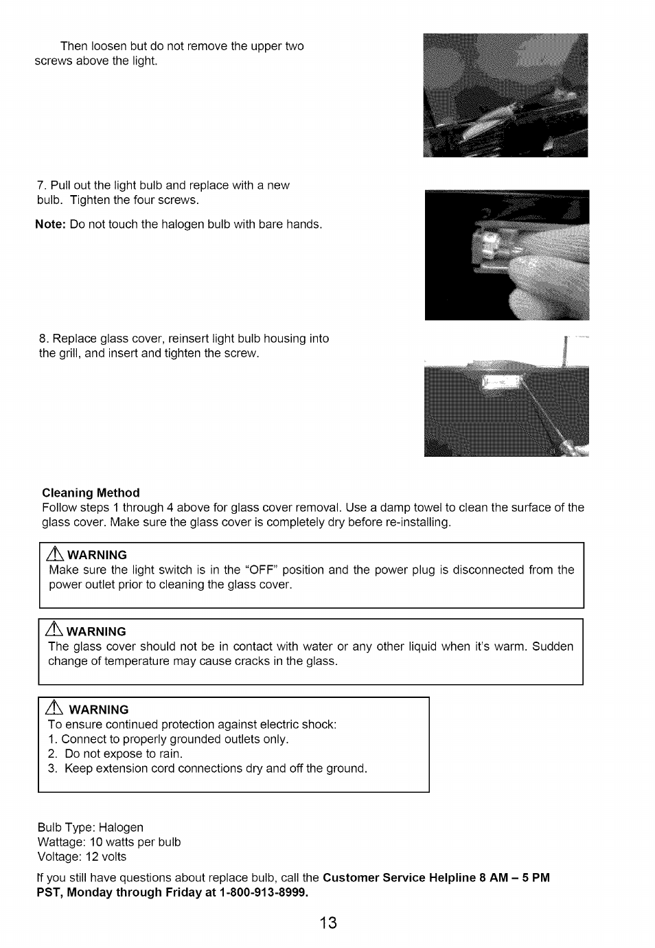 Cleaning method, A warning | Kenmore 640-82960819-9 User Manual | Page 13 / 18