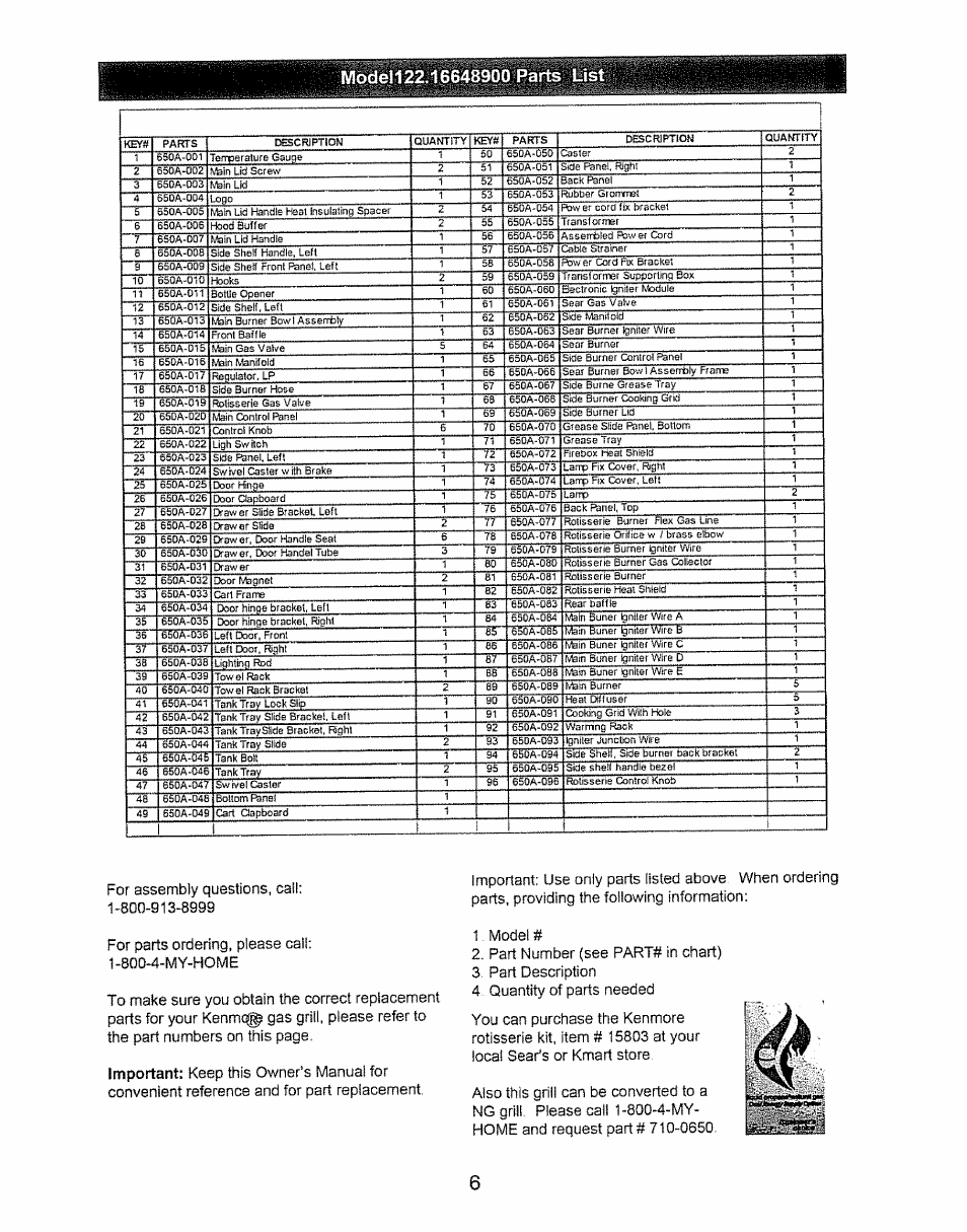 Important | Kenmore 640-82960819-9 User Manual | Page 6 / 18