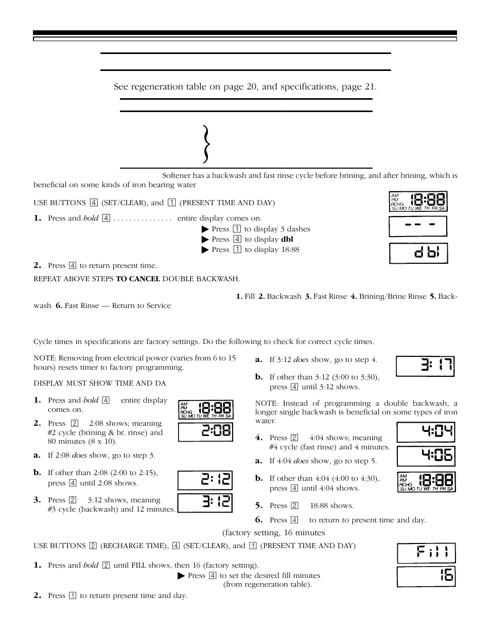 Servicer’s tech. information, 5b. regeneration cycle times | Kenmore 625.3483500 User Manual | Page 23 / 36