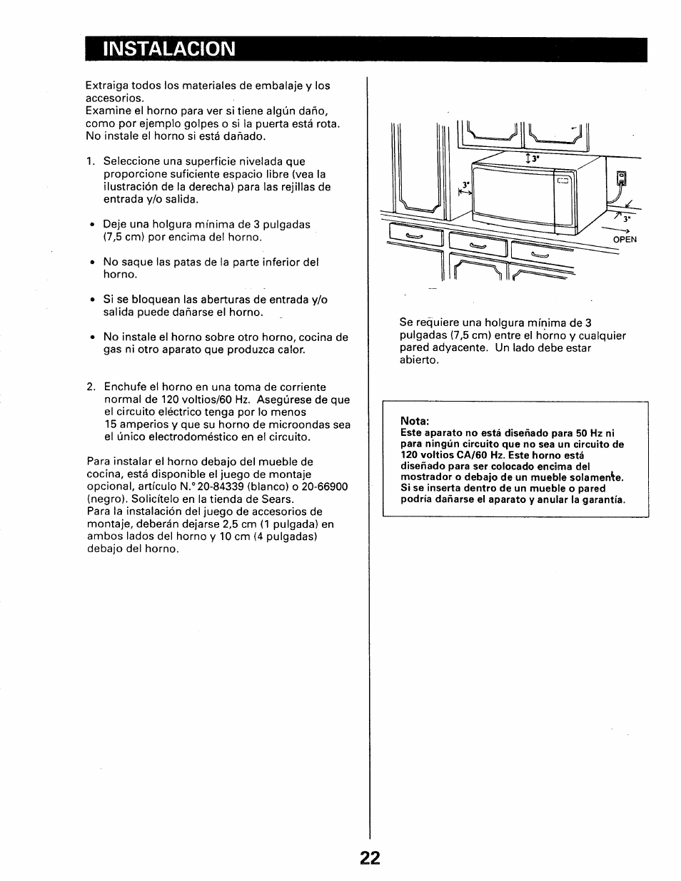 Instalacion, Instalación | Kenmore 565.66101690 User Manual | Page 120 / 160