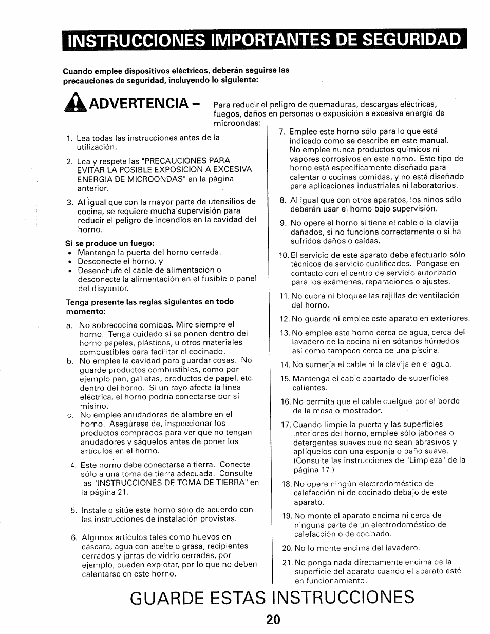Instrucciones importantes de seguridad, A advertencia, Guarde estas instrucciones | Advertencia | Kenmore 565.66101690 User Manual | Page 22 / 160