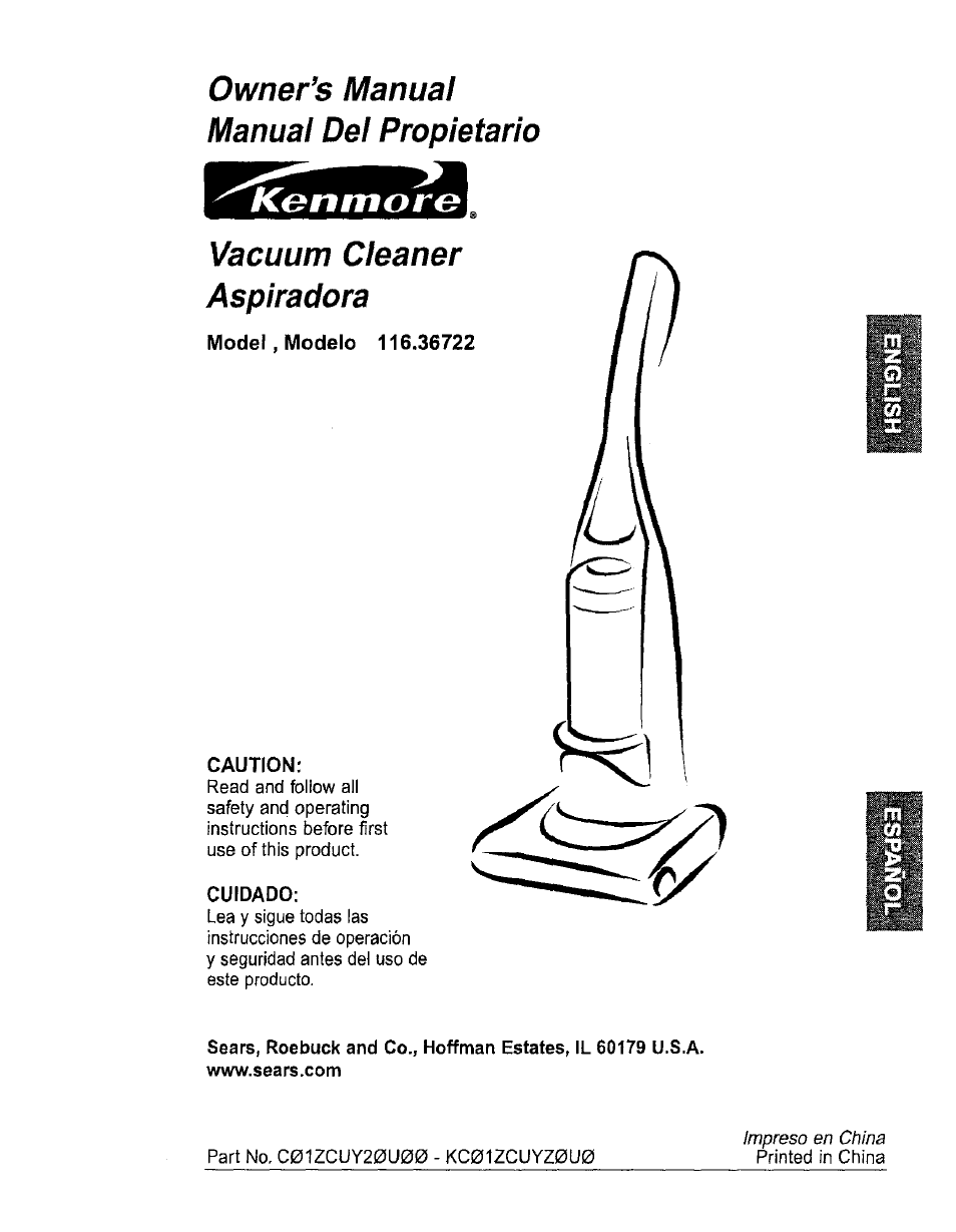 Kenmore ASPIRADORA 116.36722 User Manual | 25 pages