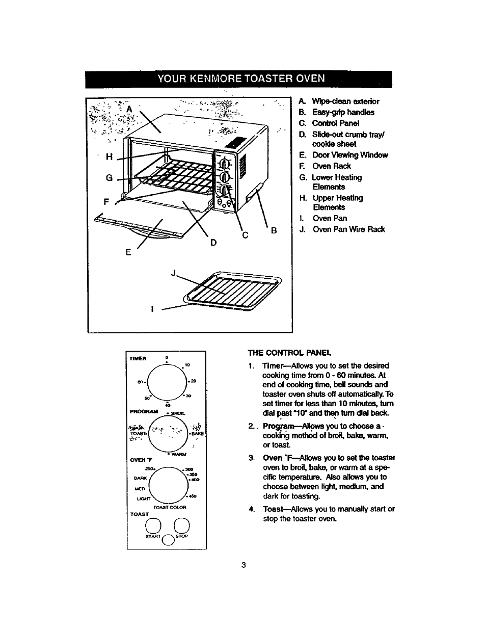 Your kenmore toaster oven | Kenmore 48449 User Manual | Page 3 / 6