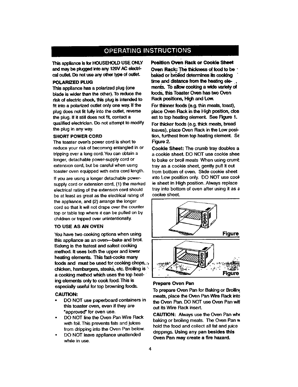 Figure, Operating instructions | Kenmore 48449 User Manual | Page 4 / 6