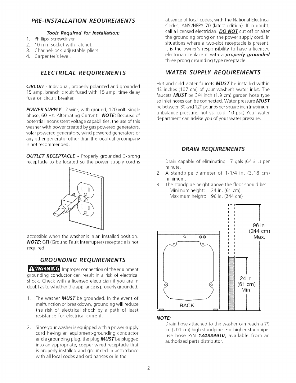 Kenmore 134966700 User Manual | Page 2 / 6