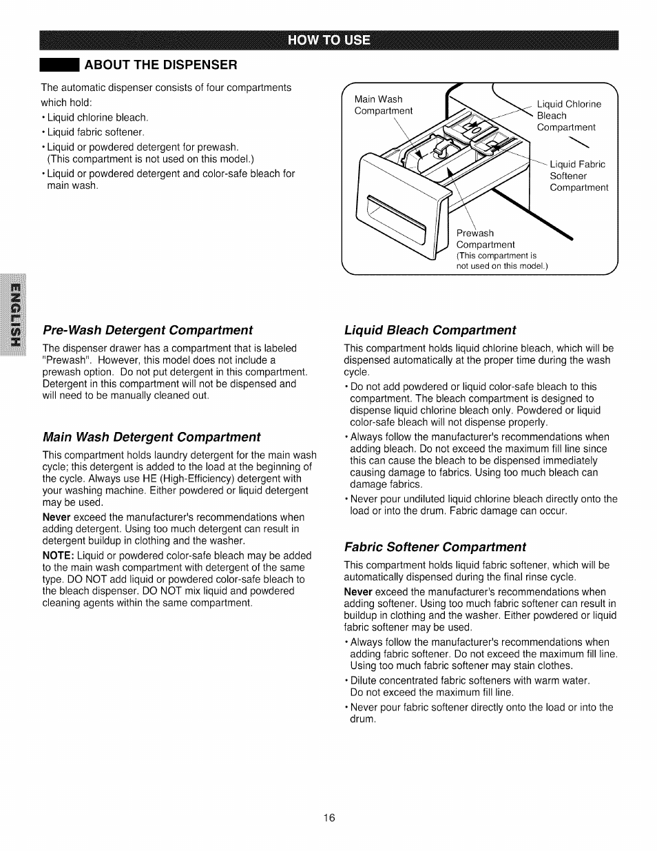 About the dispenser | Kenmore 796.4031#9## User Manual | Page 16 / 60