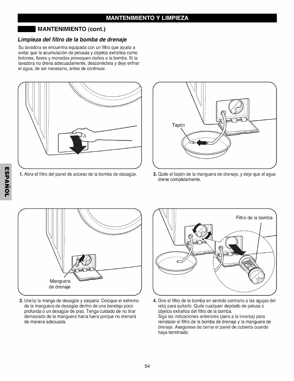 Mantenimiento (cont.) | Kenmore 796.4031#9## User Manual | Page 54 / 60