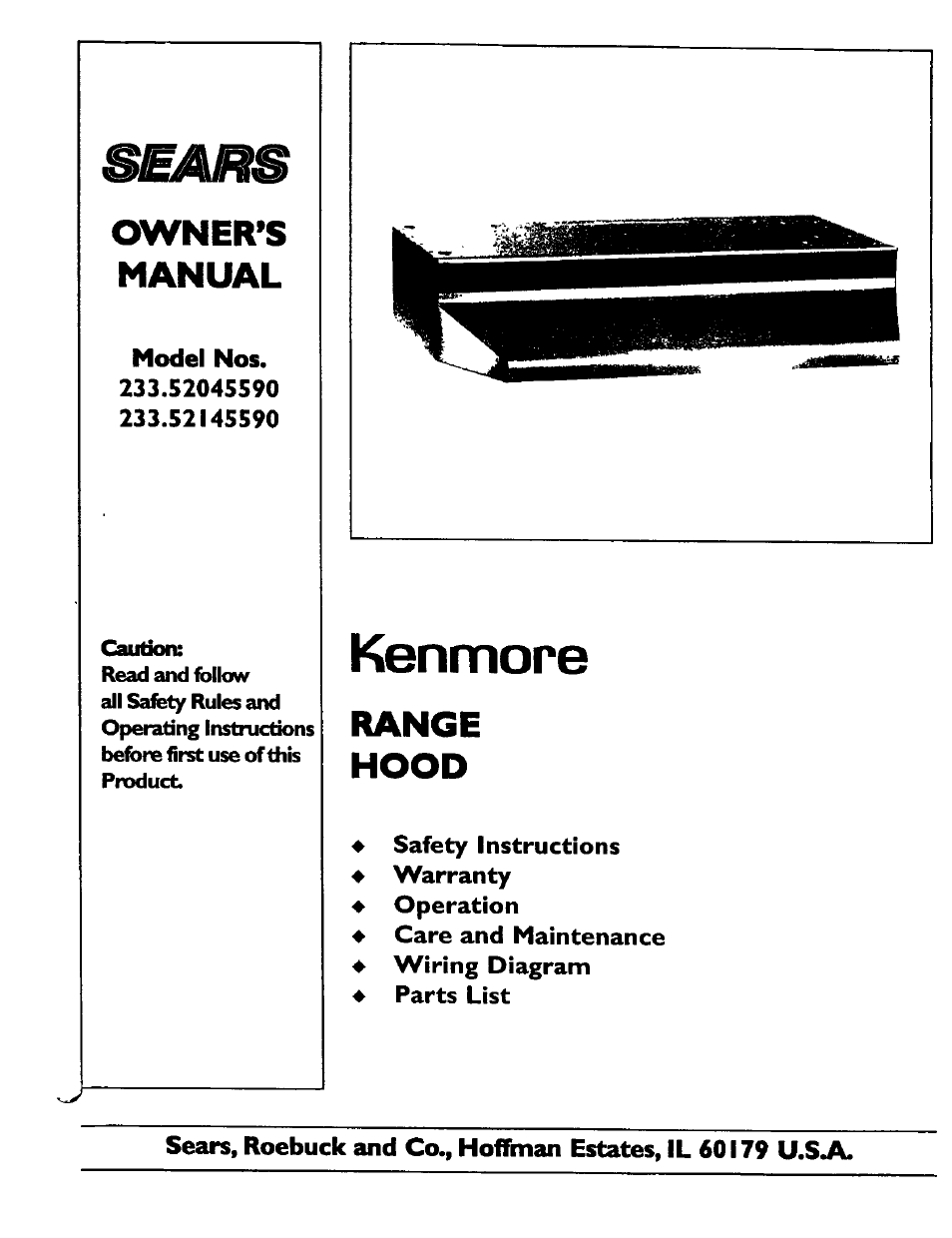 Kenmore 233.5204559 User Manual | 3 pages