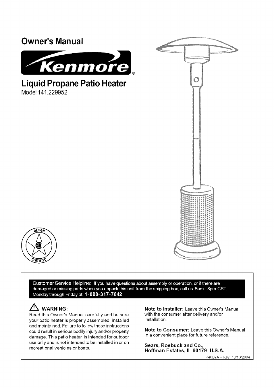 Kenmore 141.229952 User Manual | 15 pages