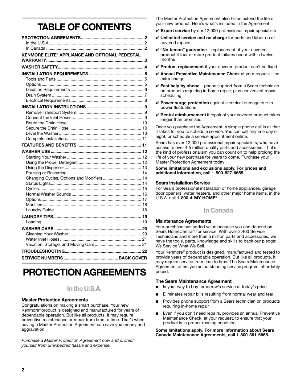 Kenmore 110.4997 User Manual | Page 2 / 25