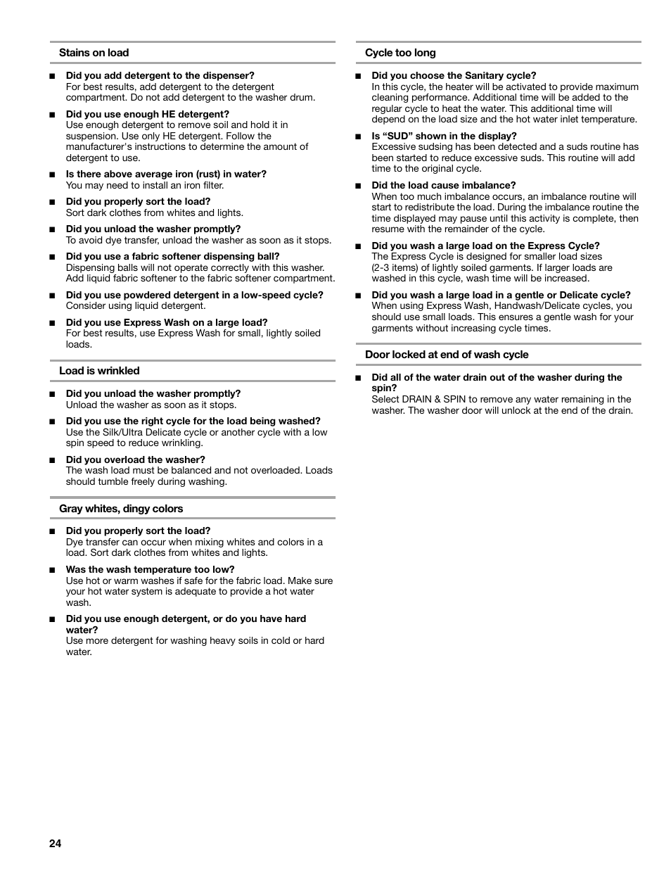 Kenmore 110.4997 User Manual | Page 24 / 25