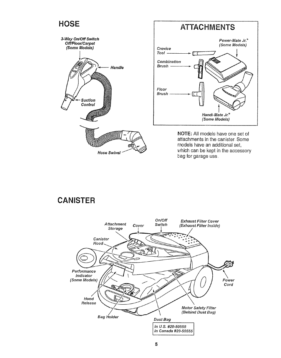 Hose, Canister | Kenmore 116.21513 User Manual | Page 5 / 19