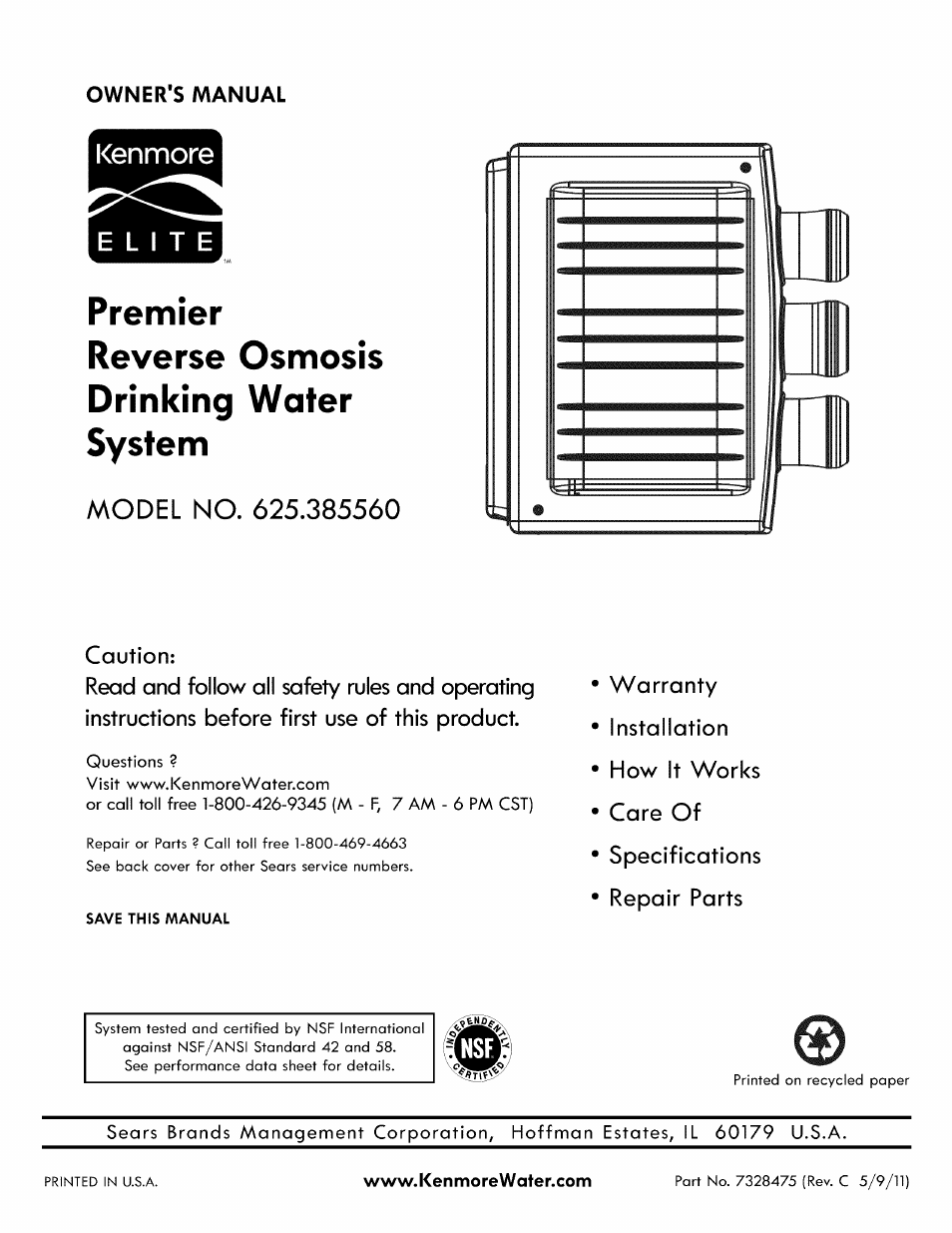 Kenmore 625.38556 User Manual | 28 pages