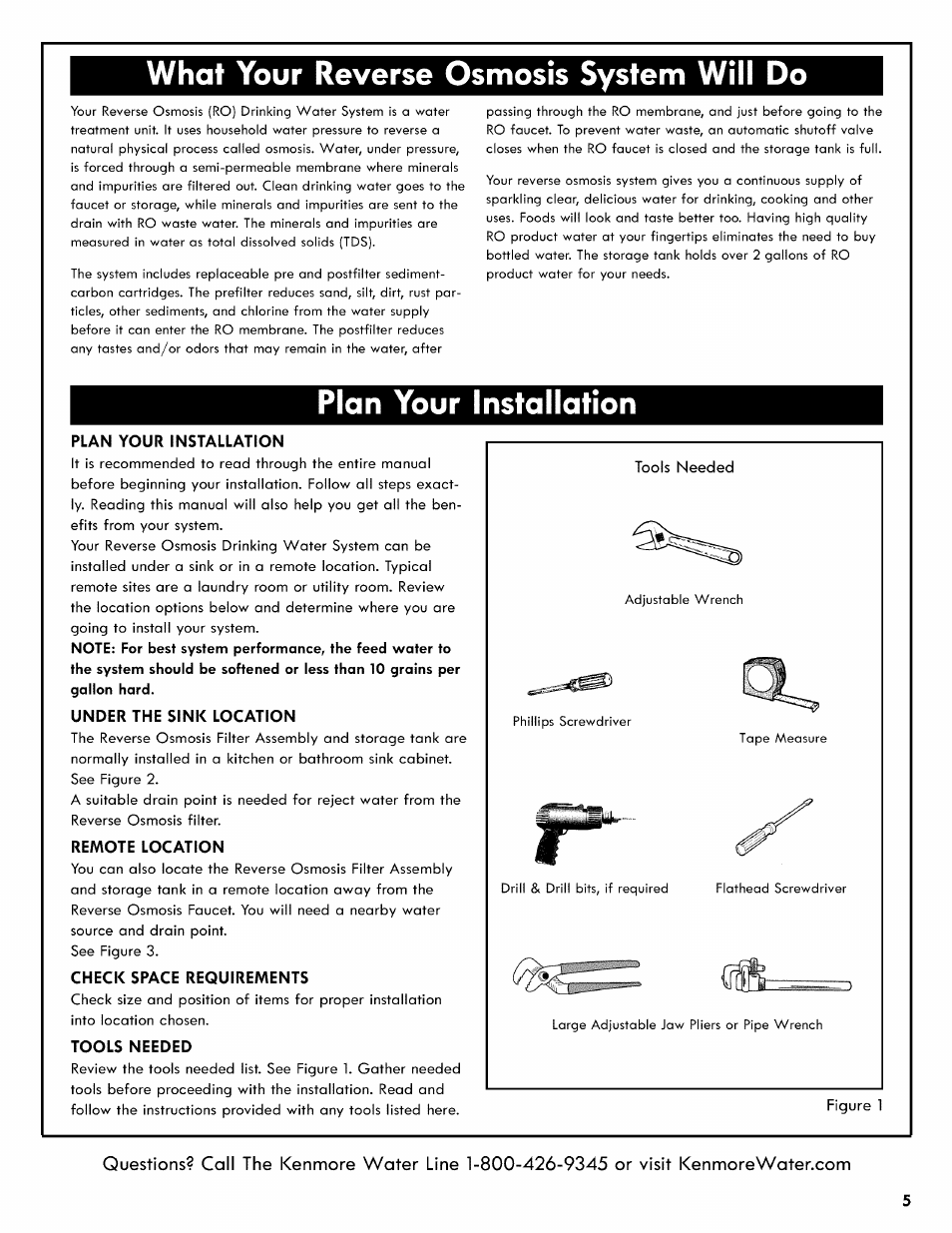 Plan your installation, Plan your installation -6, What your reverse osmosis system will do | Kenmore 625.38556 User Manual | Page 5 / 28
