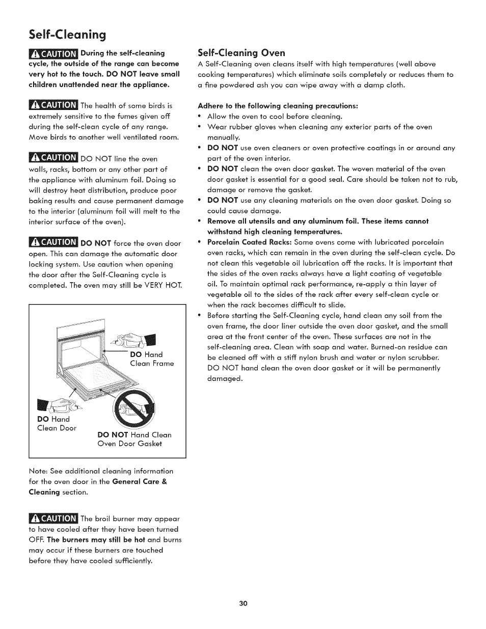 Self-cleaning oven, Self-cleaning -32, Self-cleaning | Kenmore 790.7890 User Manual | Page 30 / 40