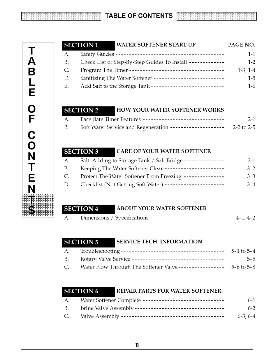 Ta b l e | Kenmore ULTRASOFT 175  625.388170 User Manual | Page 3 / 32