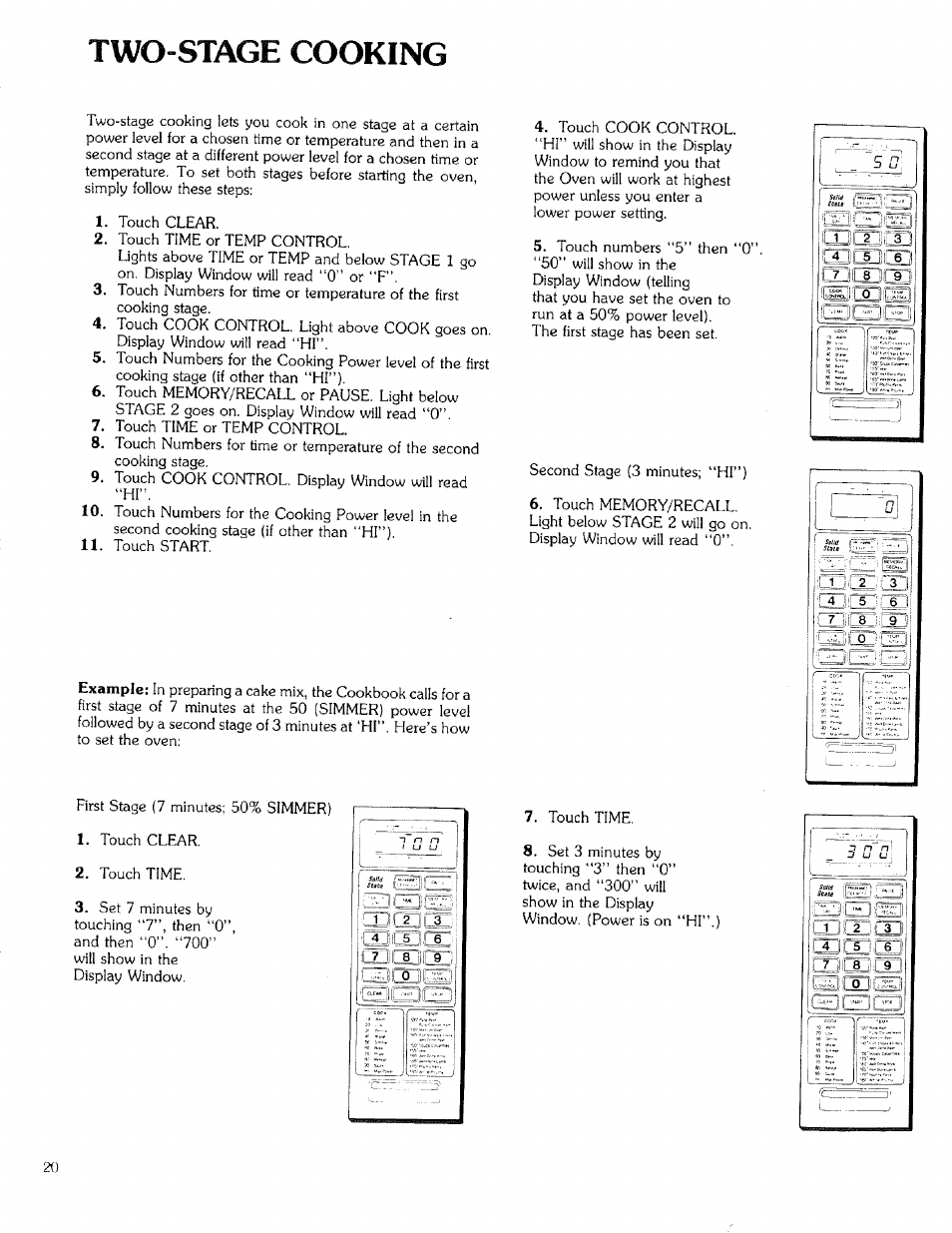 Two-stage cooking, Uji'/2 3 ^1 | Kenmore 99721 User Manual | Page 20 / 32