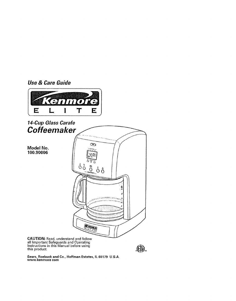 Kenmore ELITE 100.90006 User Manual | 10 pages