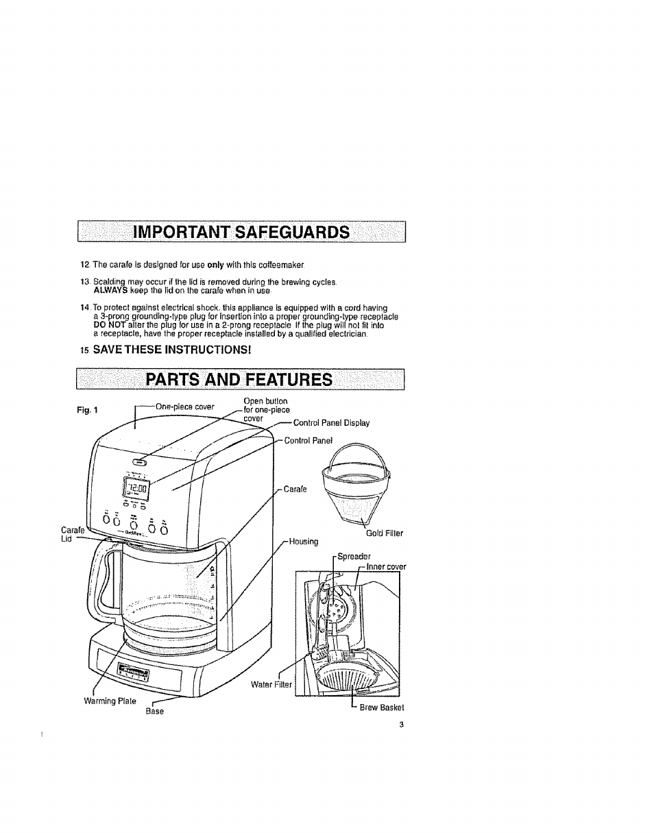 I wi pc) rt^ht s aiieg^u, Parts and features, I wi pc) | Kenmore ELITE 100.90006 User Manual | Page 3 / 10