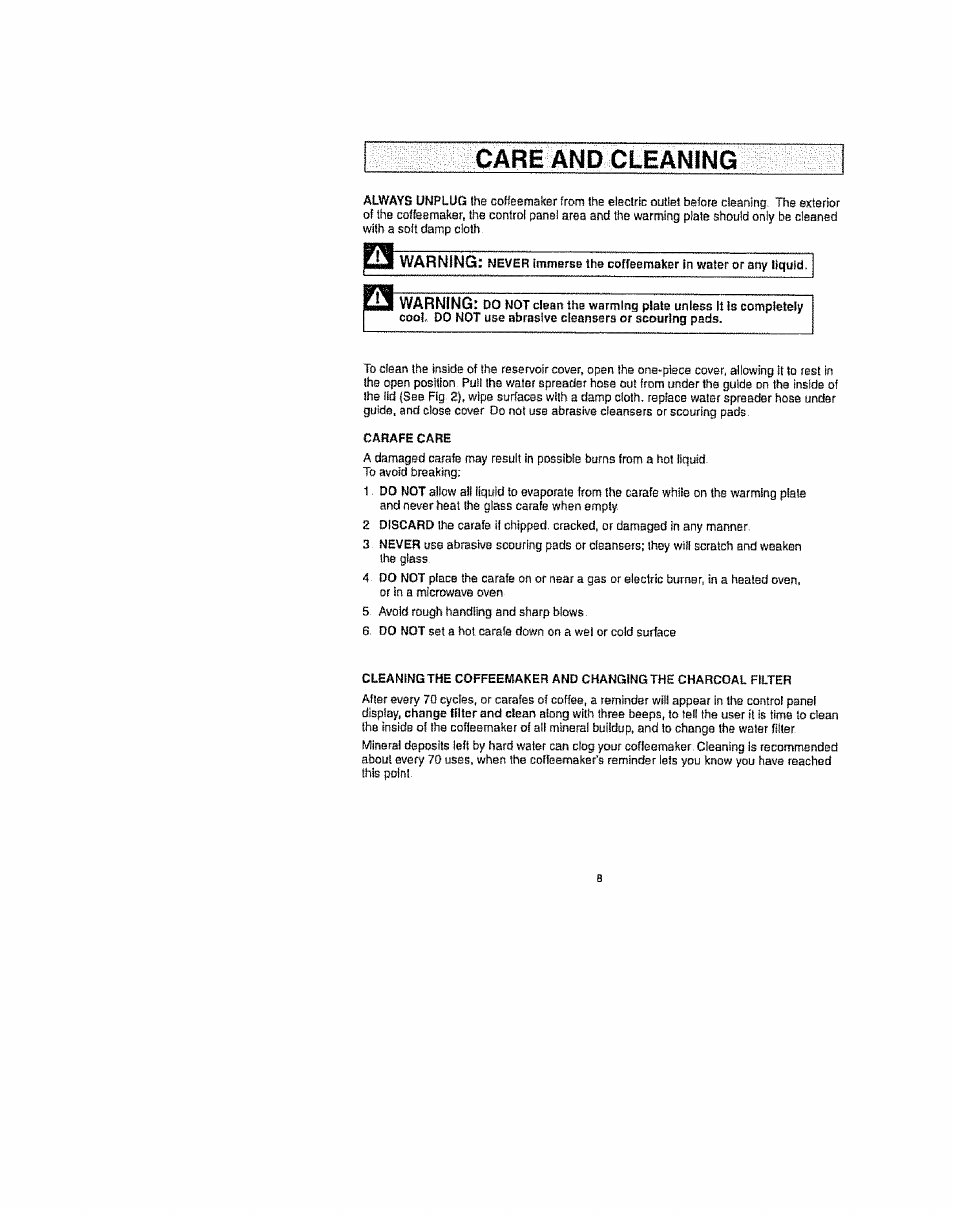 Care and cleaning | Kenmore ELITE 100.90006 User Manual | Page 8 / 10