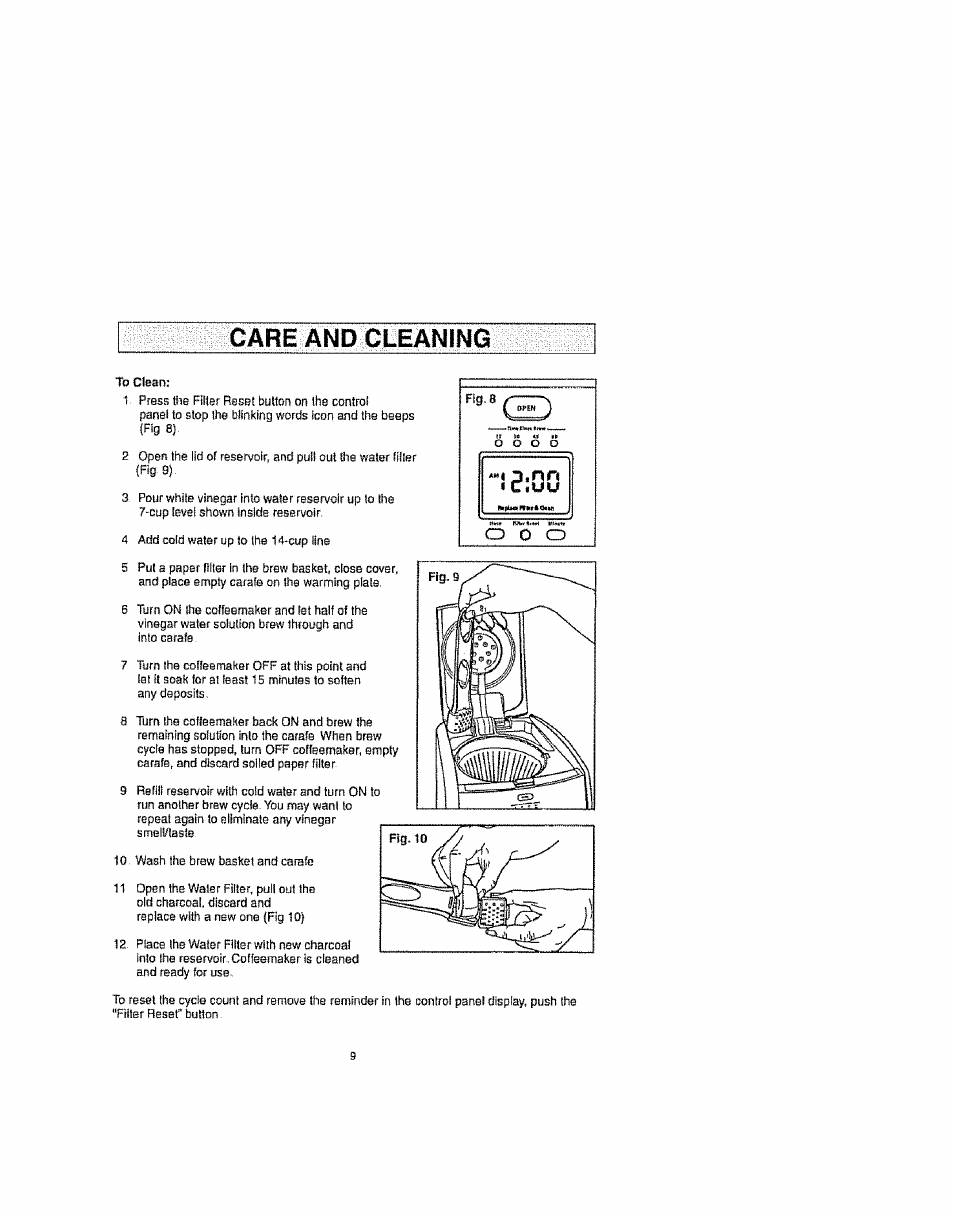 Care and cleaning | Kenmore ELITE 100.90006 User Manual | Page 9 / 10