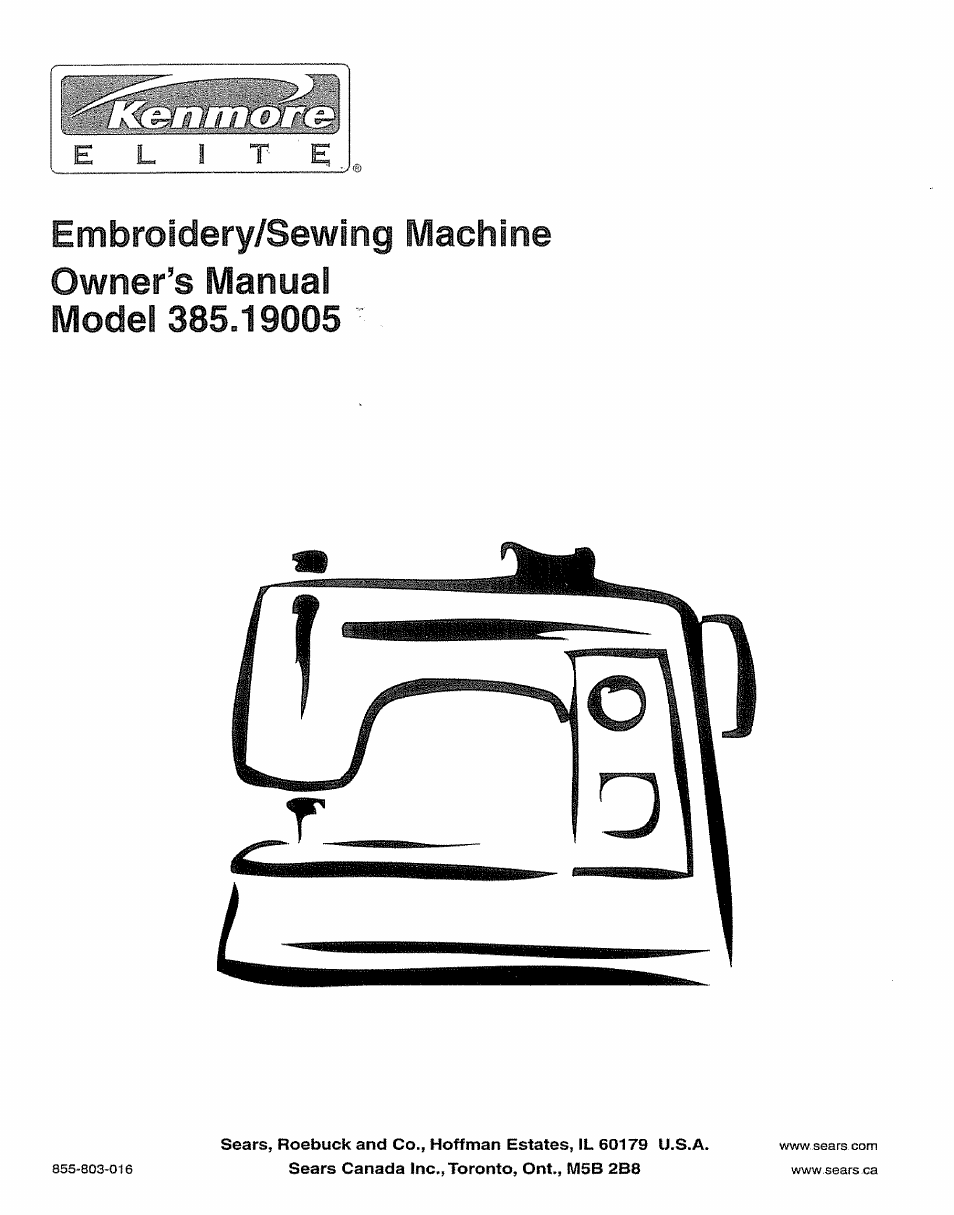 Kenmore 385.19005 User Manual | 87 pages