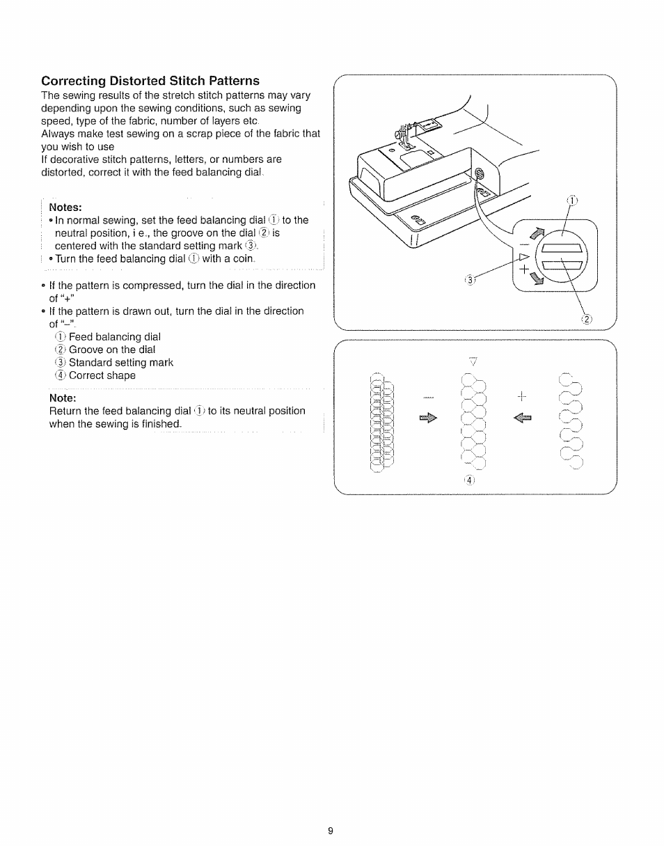 Correcting distorted stitch patterns | Kenmore 385.19005 User Manual | Page 14 / 87