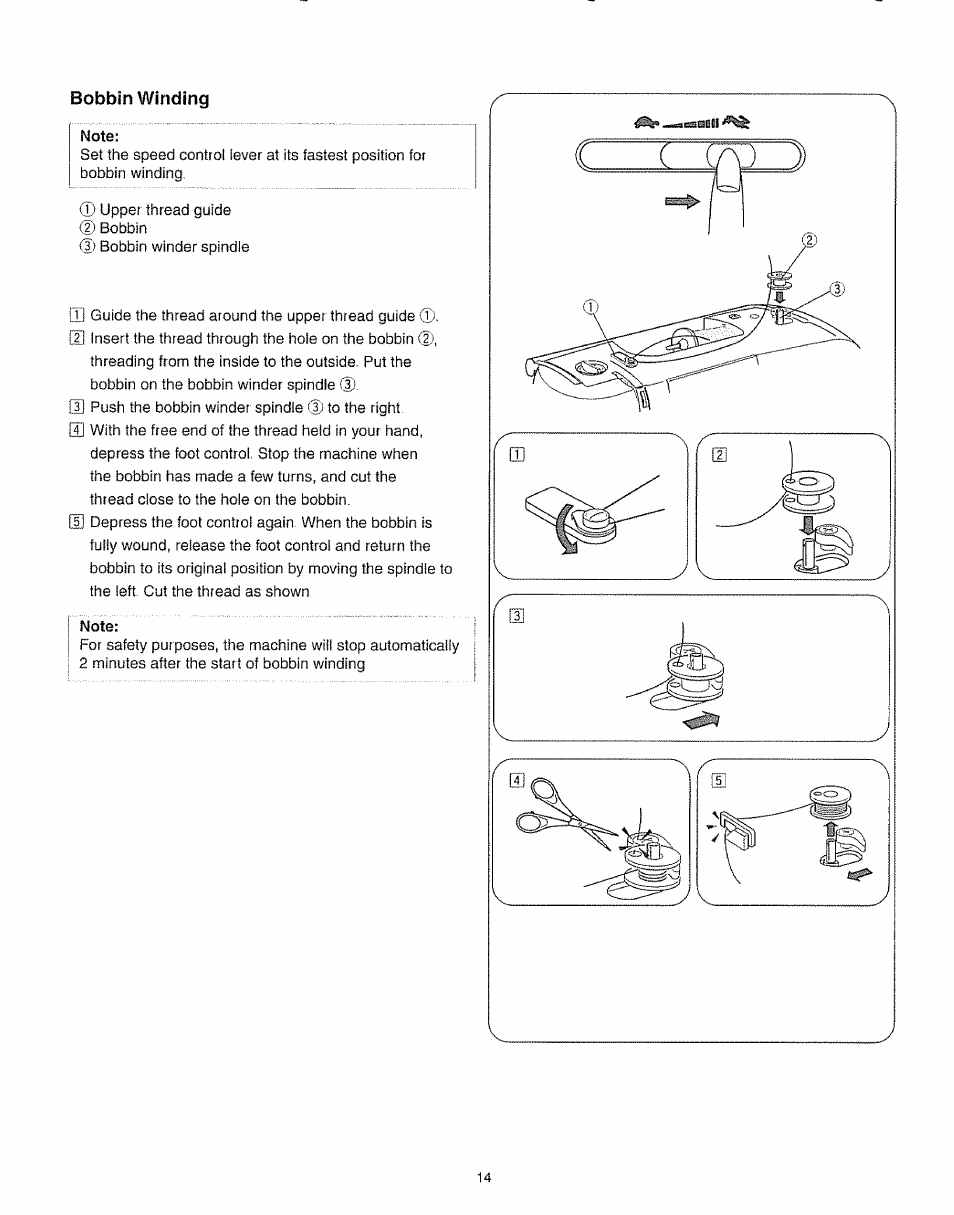 Bobbin winding | Kenmore 385.19005 User Manual | Page 19 / 87