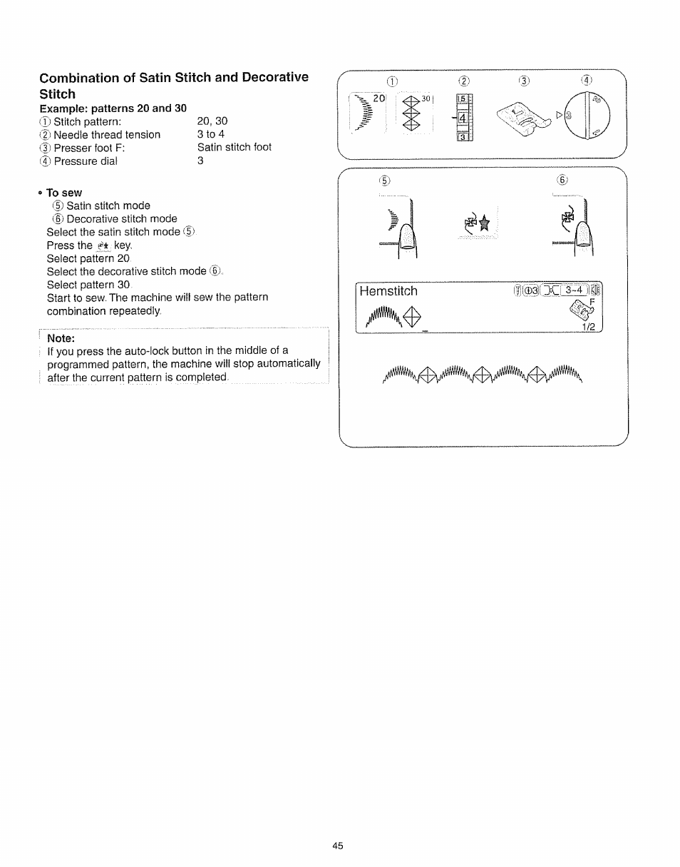 Combination of satin stitch and decorative stitch | Kenmore 385.19005 User Manual | Page 50 / 87