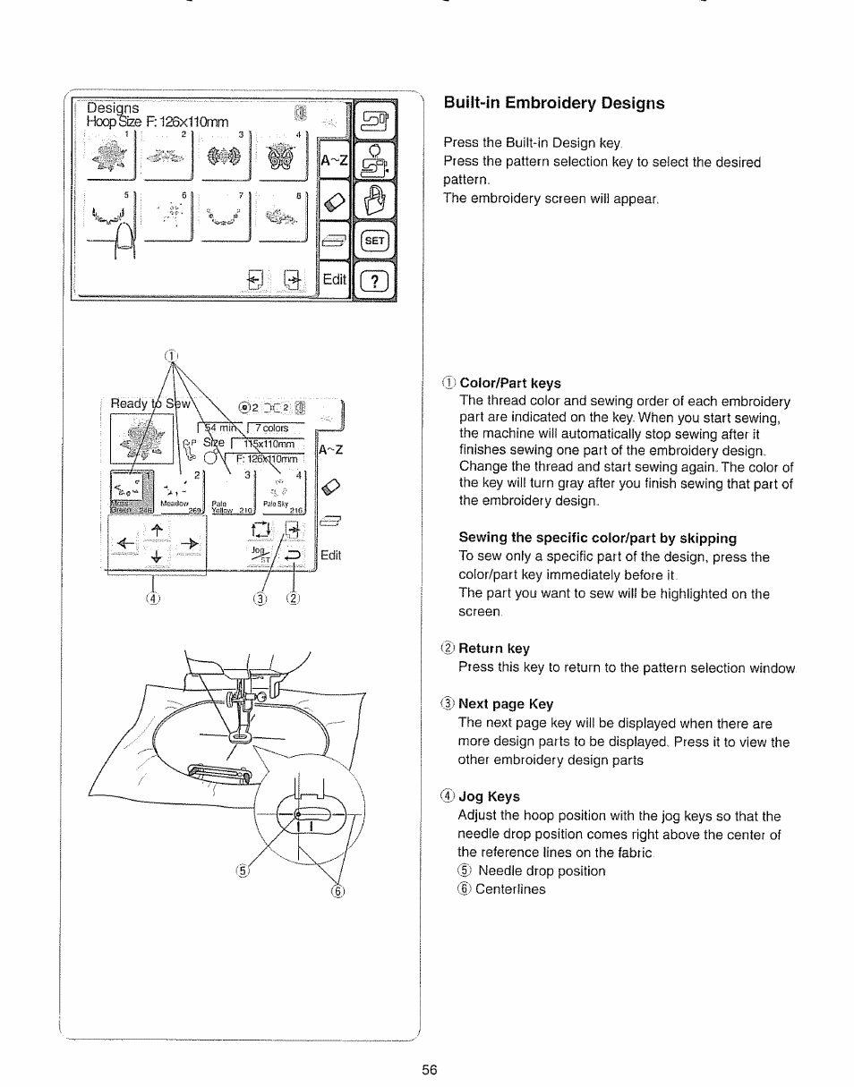 Built-in embroidery designs | Kenmore 385.19005 User Manual | Page 61 / 87