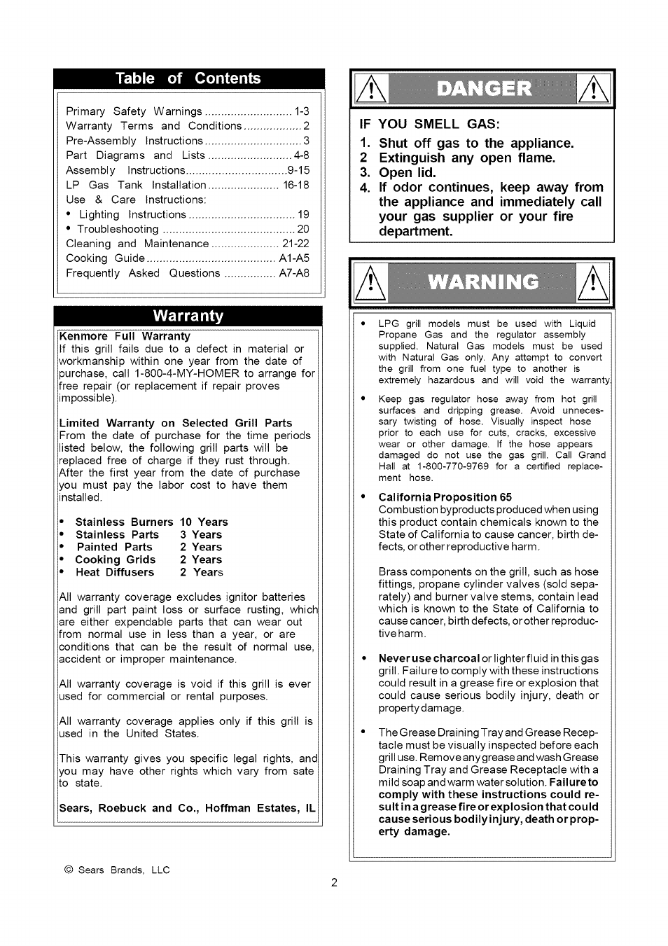 Kenmore 141.16315800 User Manual | Page 2 / 64