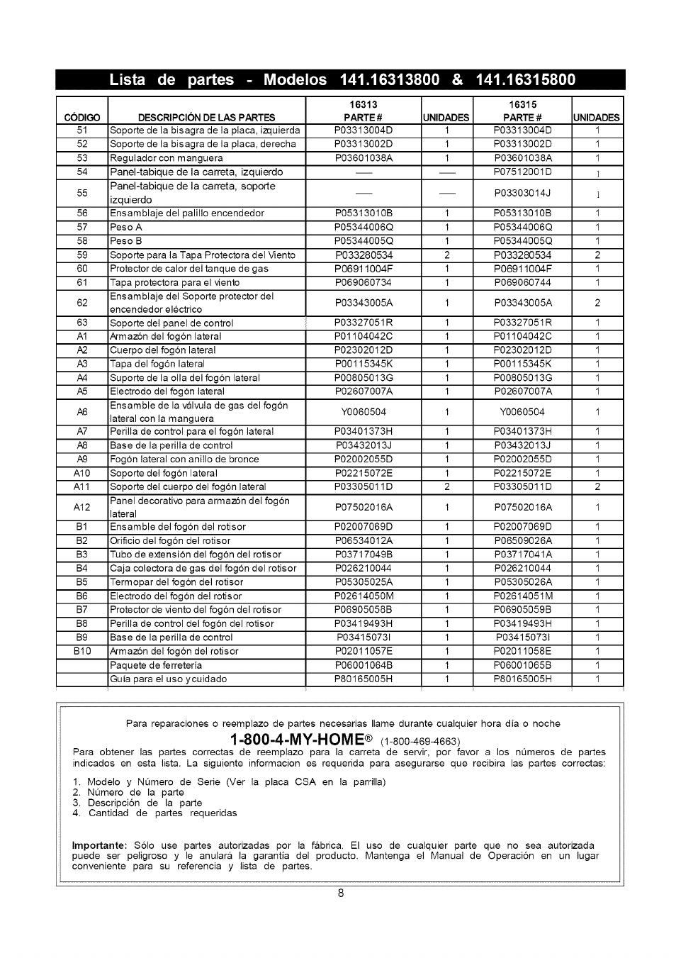 800-4-my-home | Kenmore 141.16315800 User Manual | Page 40 / 64