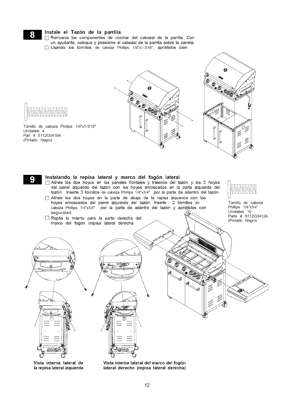 Instale el tazón de la parrilla | Kenmore 141.16315800 User Manual | Page 44 / 64