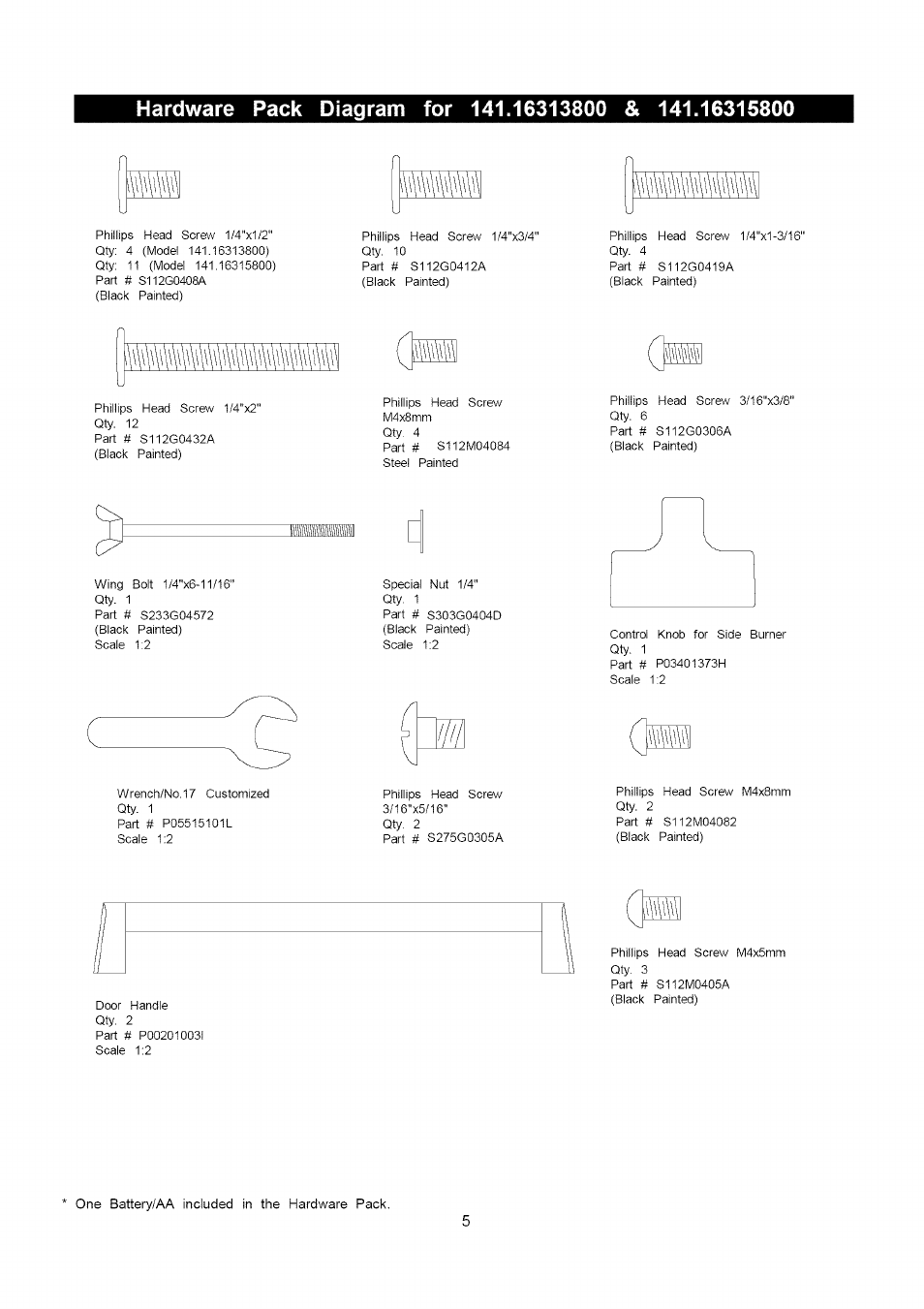 R iw, I. ill | Kenmore 141.16315800 User Manual | Page 5 / 64