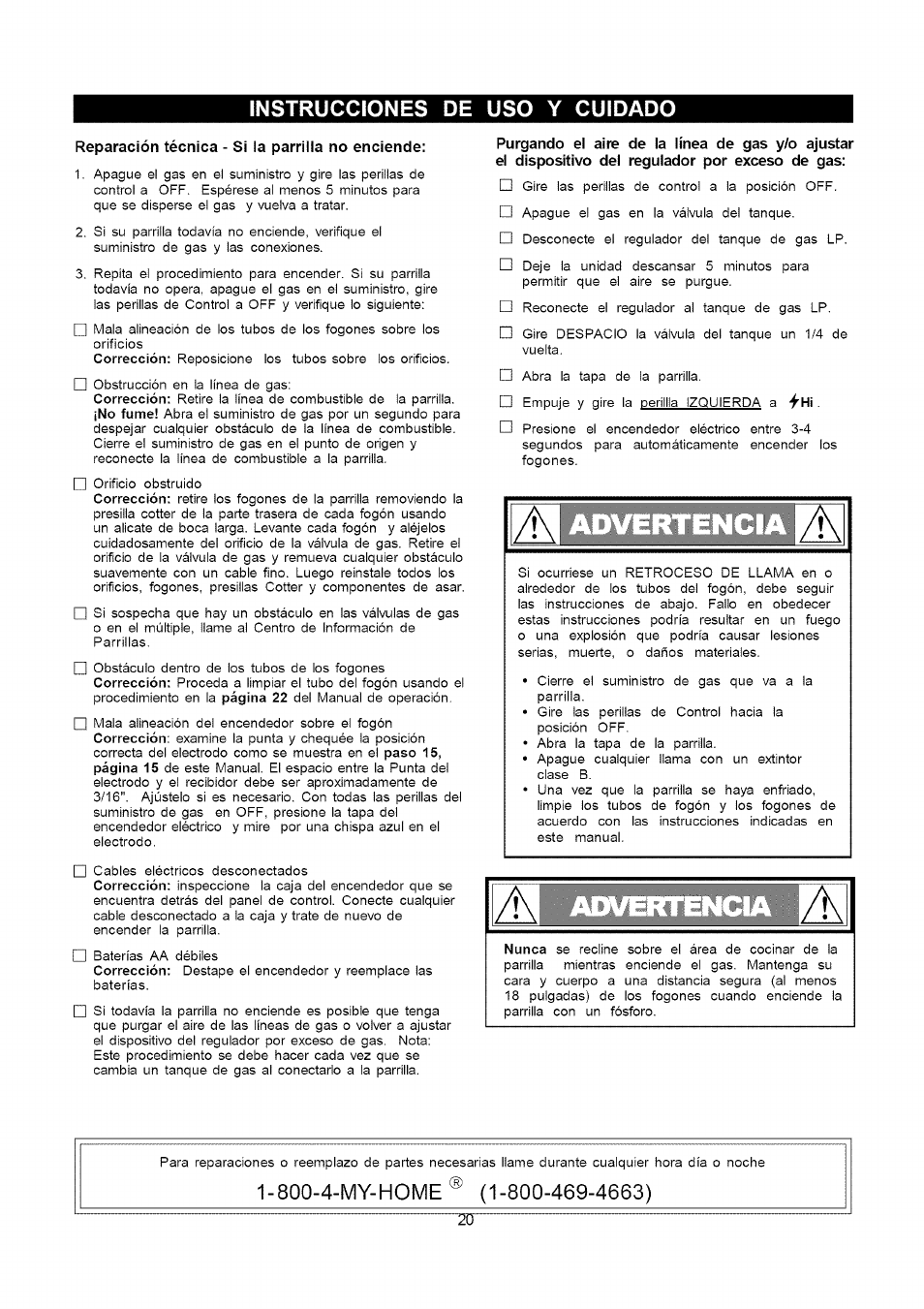 Instrucciones de uso y cuidado, Reparación técnica - si ia parriiia no enciende | Kenmore 141.16315800 User Manual | Page 52 / 64