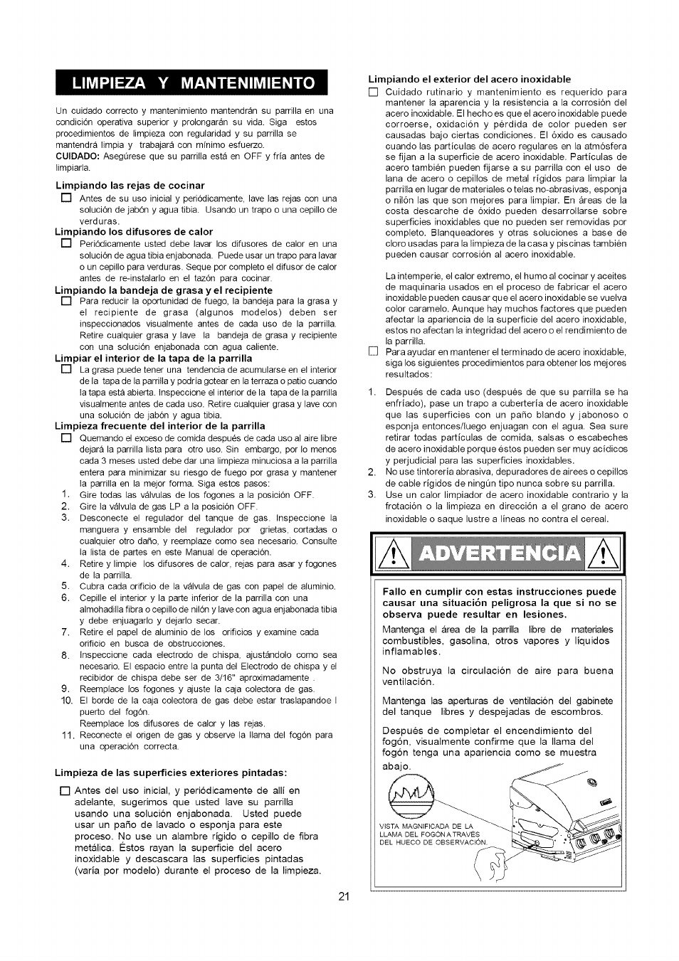 Limpieza y mantenimiento, Limpieza de las superficies exteriores pintadas, Limpiando e! exterior del acero inoxidable | Limpieza y mantenimiento -22 | Kenmore 141.16315800 User Manual | Page 53 / 64