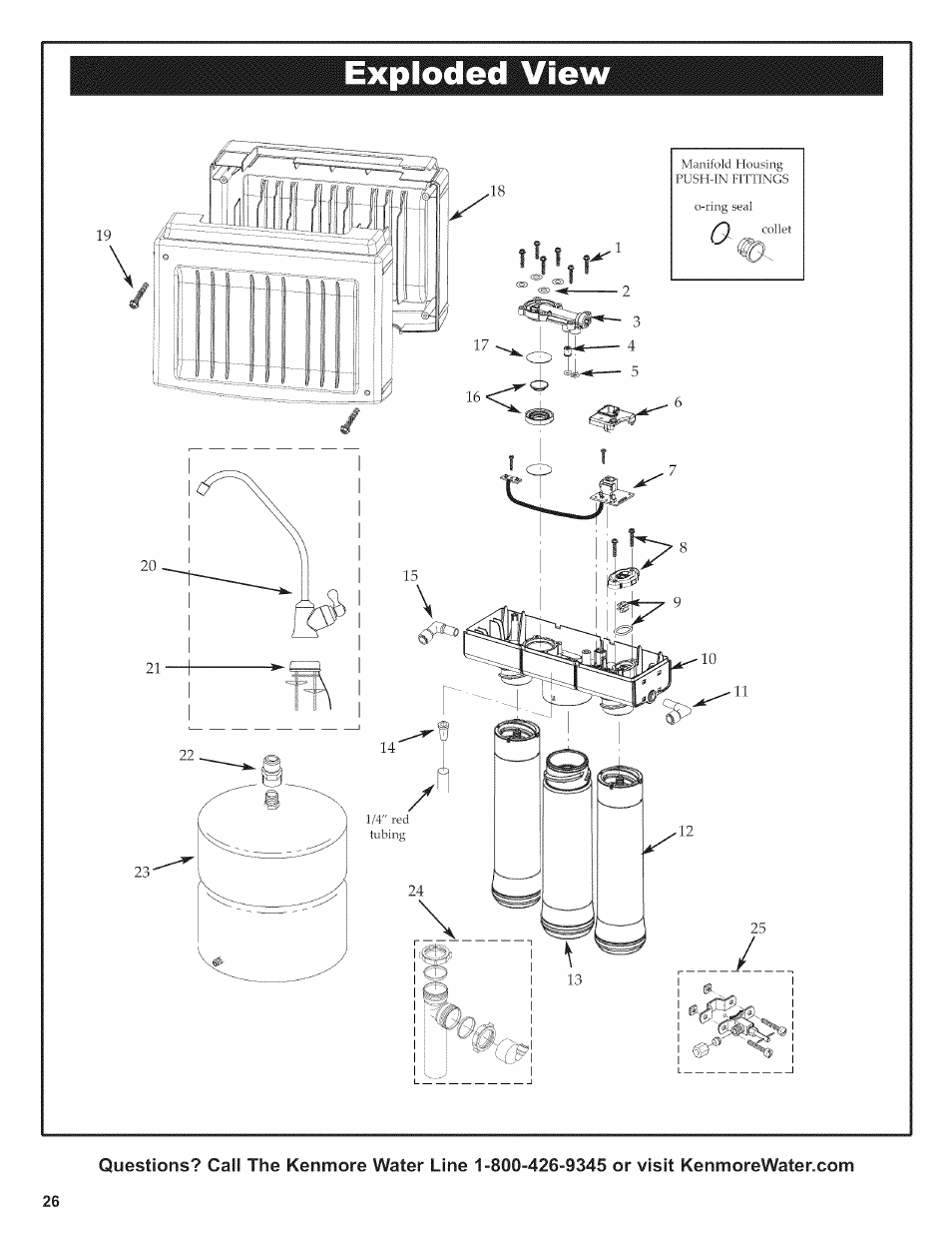 Exploded view | Kenmore ULTRAFILTER 650 625.38556 User Manual | Page 26 / 28
