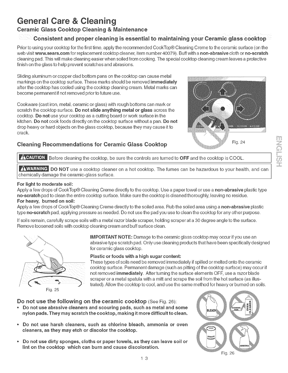 General care & cleaning | Kenmore ELITE 790.428 User Manual | Page 13 / 18