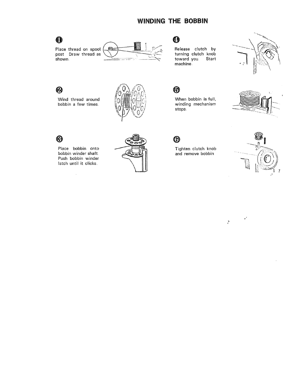 Winding the bobbin | Kenmore 15/I649 User Manual | Page 7 / 36