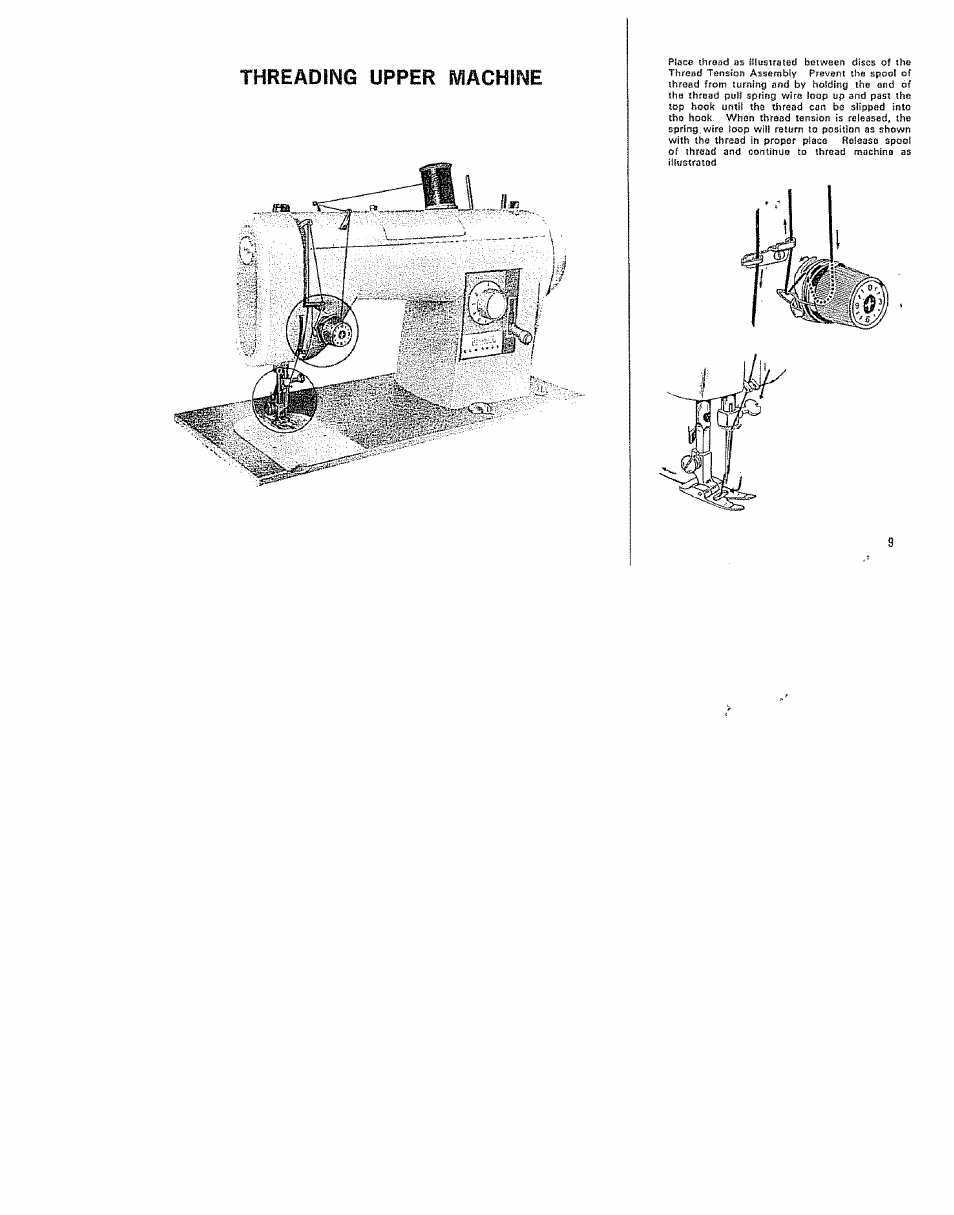 Threading upper machine | Kenmore 15/I649 User Manual | Page 9 / 36