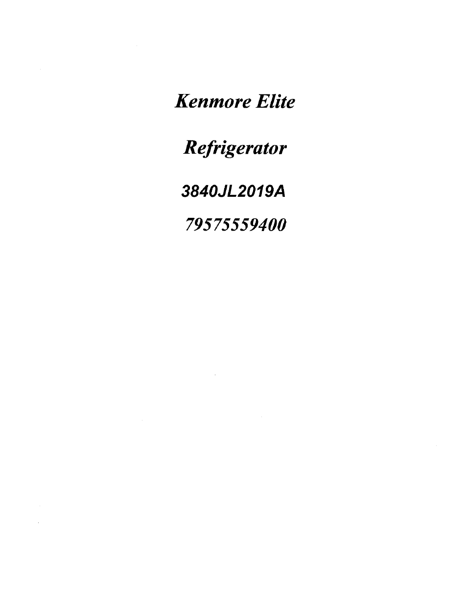 Kenmore Elite 79575559400 User Manual | 35 pages
